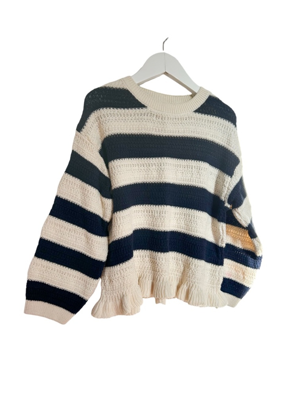 Girls Zara Striped Navy & Cream Knit Sweater **excellent condition!